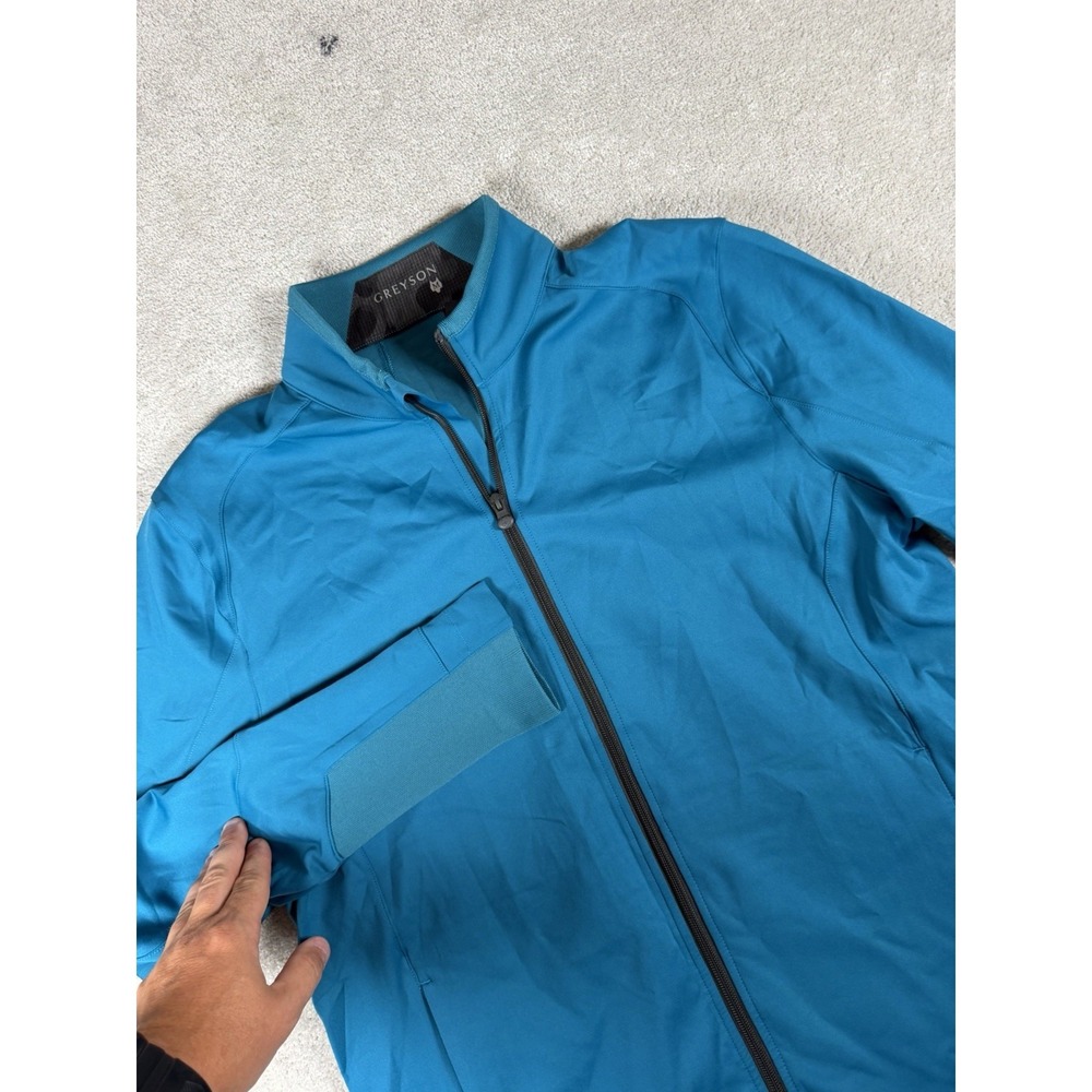NWOT Greyson Full Zip Sequoia Performance Jacket Golf Men's Medium Aqua Teal